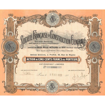 Sté Française de Construction Générale (Act 500 F)
