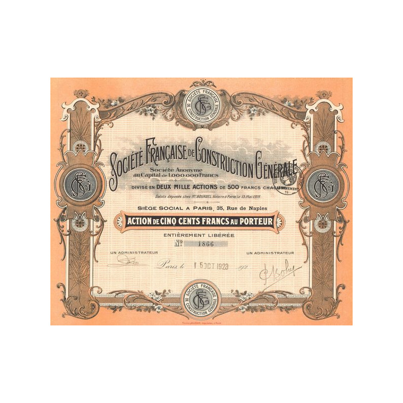 Sté Française de Construction Générale (Act 500 F)