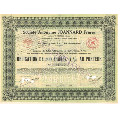 S.A. Joannard Frères (Act 500 F 7%)