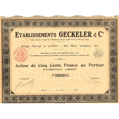 Ets Geckeler & Cie (Act 500 F)