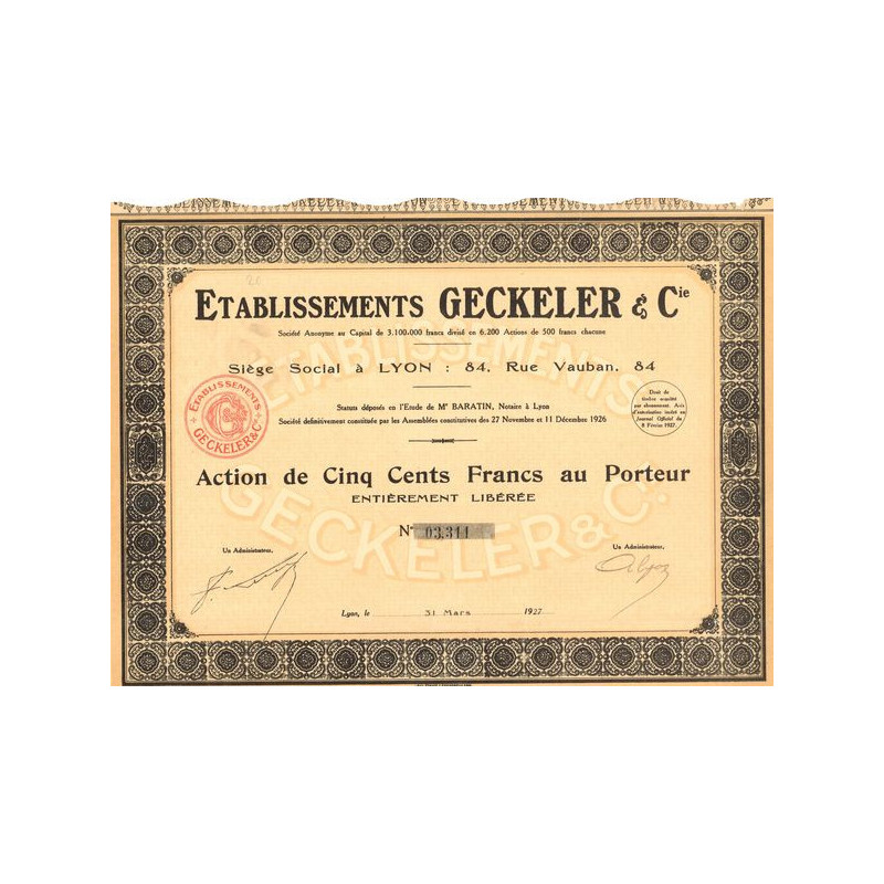 Ets Geckeler & Cie (Act 500 F)