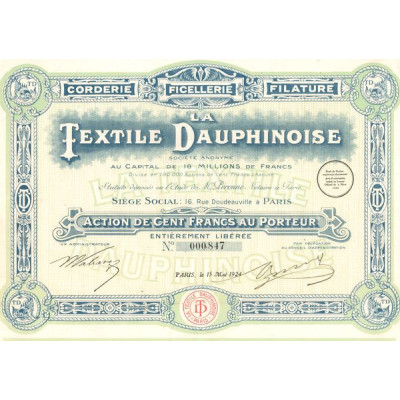 La Textile Dauphinoise - Corderie Ficellerie Filature (Act 100 F)