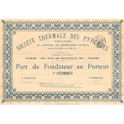 Sté Thermale des Pyrénées (PF)