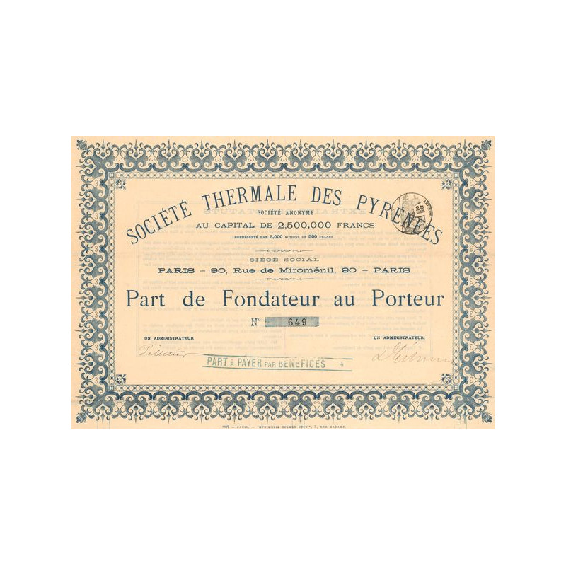 Sté Thermale des Pyrénées (PF)