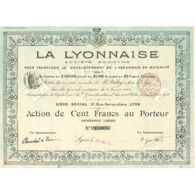 La Lyonnaise S.A. pour Favoriser le Développement de l'Assurance en Mutualité (Act 100 F)