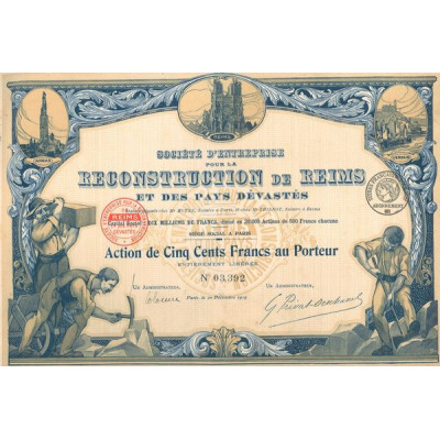 Sté d'Entreprise pour la Reconstruction de Reims et des Pays Dévastés (Act 500 F)