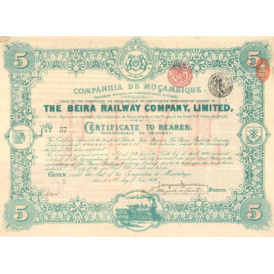 Cy de Moçambique - The Beira Railway Cy Ltd (Titre 05 Certif)