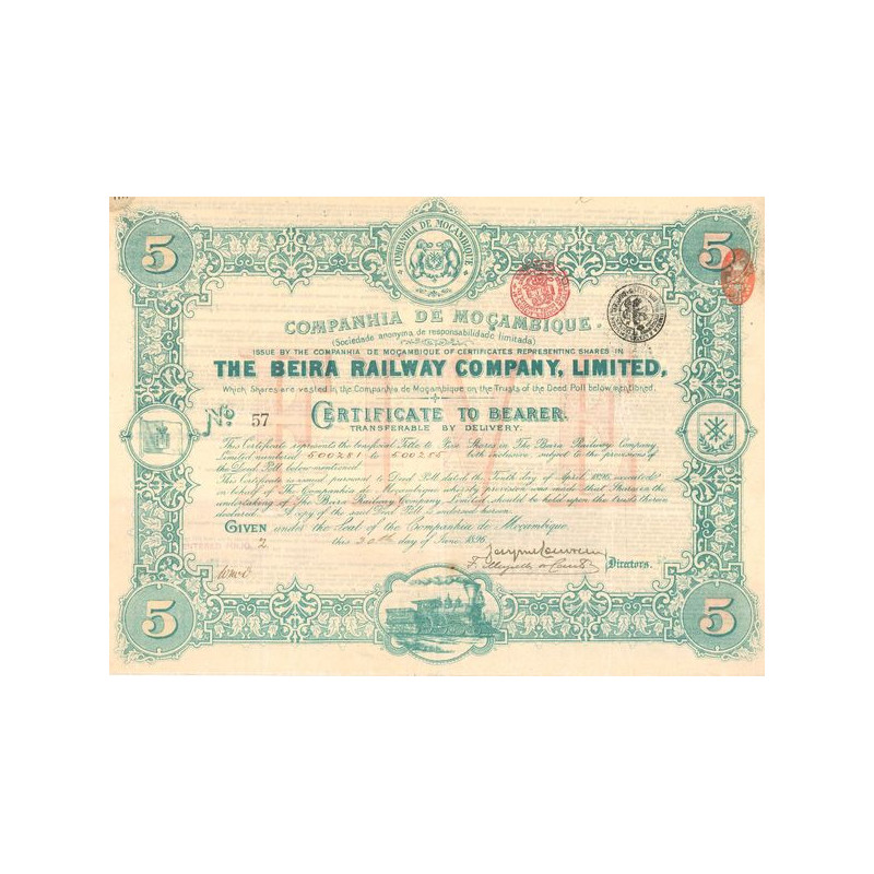 Cy de Moçambique - The Beira Railway Cy Ltd (Titre 05 Certif)