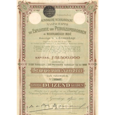 Cy Royale Ltd du Pays-Bas l'Exploitation des Ressources Pétrolières dans les Indes Néerlandaises (Act 1000 Florins)