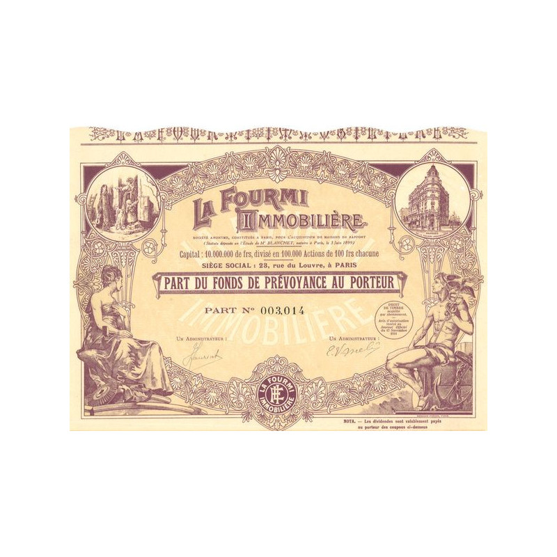 La Fourmi Immobilière (Part du Fonds de Prévoyance Act 100 F)