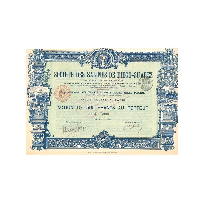 Sté des Salines de Diégo-Suarez (Act 500 F)