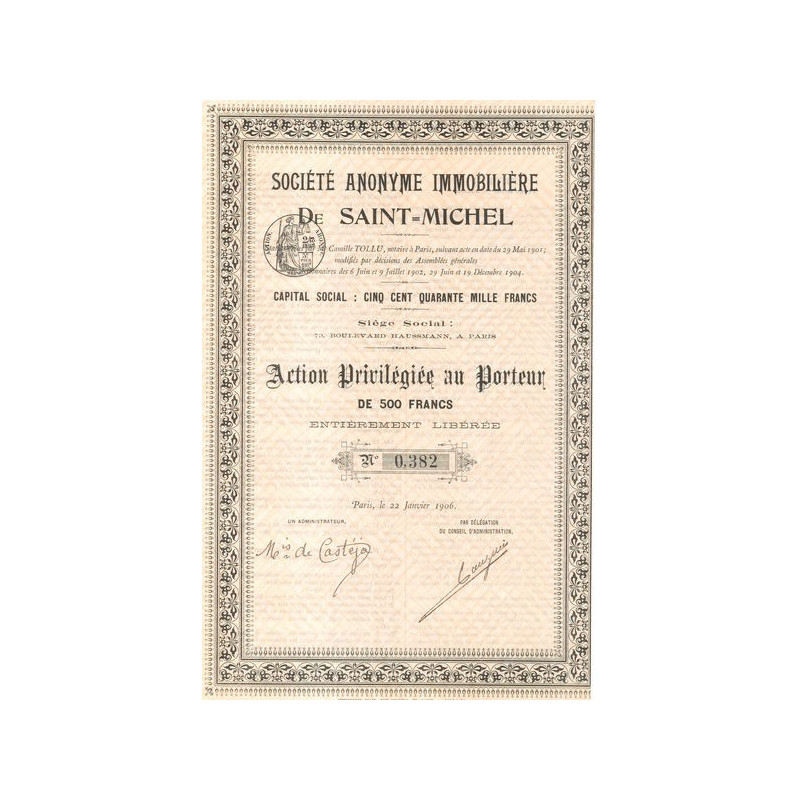 S.A. Immobilière de Saint-Michel (Act Privilégiée 500 F)