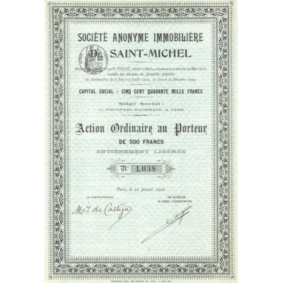 S.A. Immobilière de Saint-Michel (Act Ordinaire 500 F)