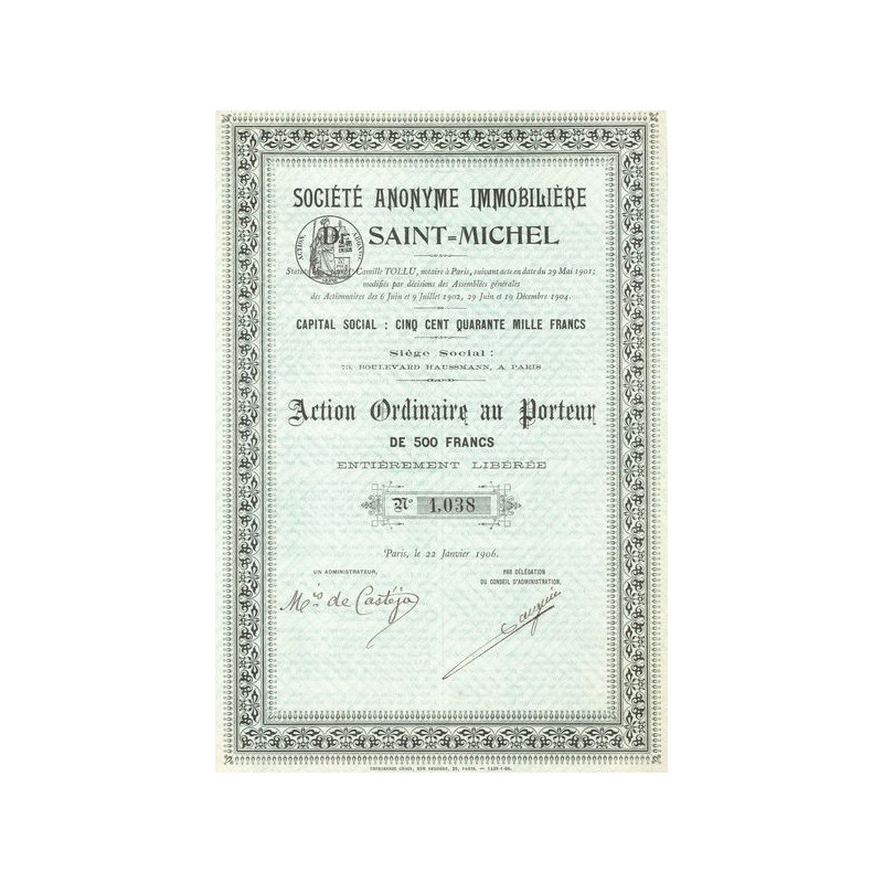 S.A. Immobilière de Saint-Michel (Act Ordinaire 500 F)