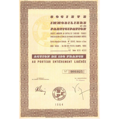 Sté Immobilière et de Participation (Act 120 F)
