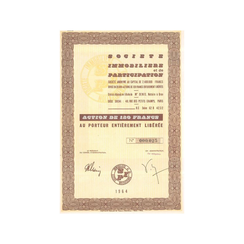Sté Immobilière et de Participation (Act 120 F)