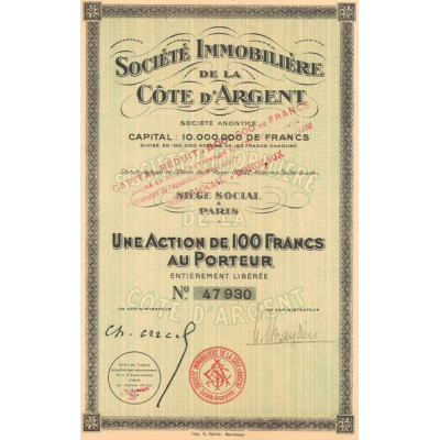 Sté Immobilière de la Côte d'Argent (Act 100 F)