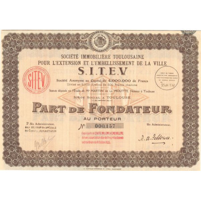 Sté Immobilière Toulousaine pour l'Extension et l'Embellissement de la Ville S.I.T.E.V. (PF)