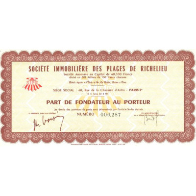 Sté Immobilière des Plages de Richelieu (PF)