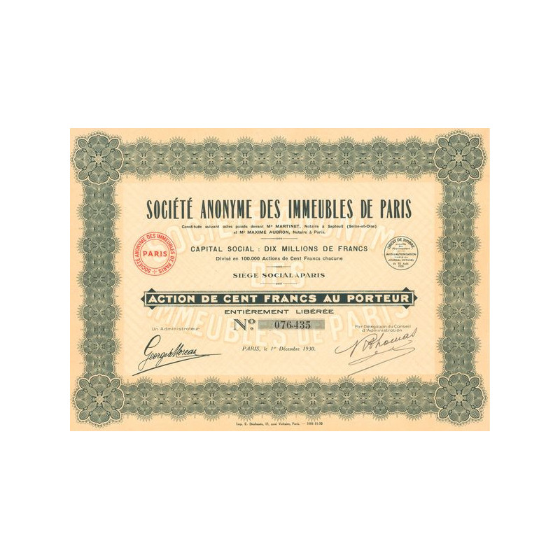 S.A. des Immeubles de Paris (Act 100 F)