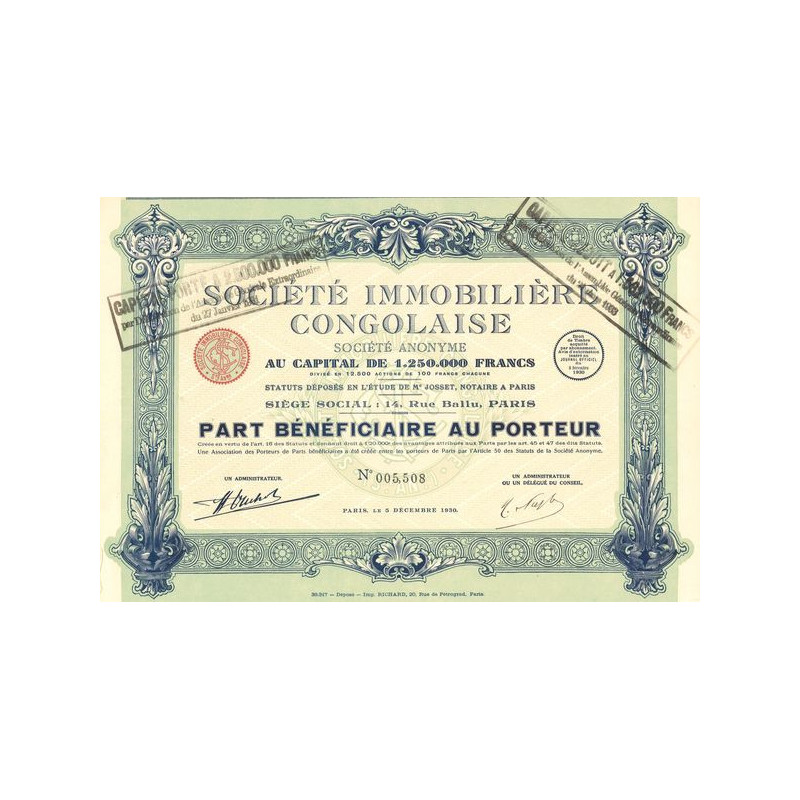Sté Immobilière Congolaise (PB)