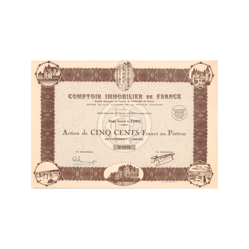 Comptoir Immobilier de France (Act 500 F)