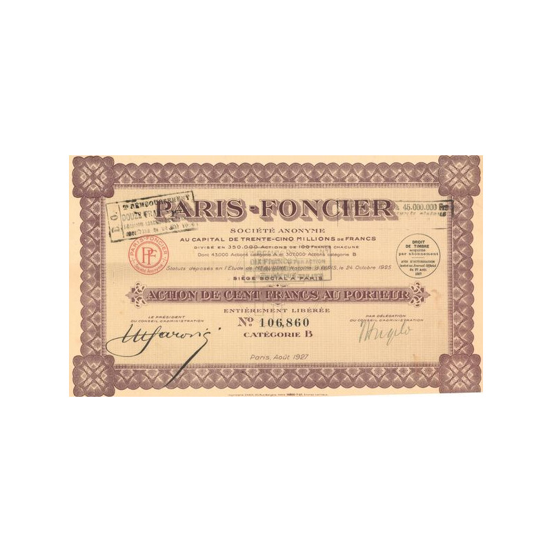 Paris-Foncier (Act 100 F)