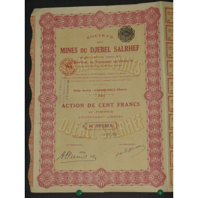 Sté des Mines du Djebel Salrhef (Act 100 rouge)