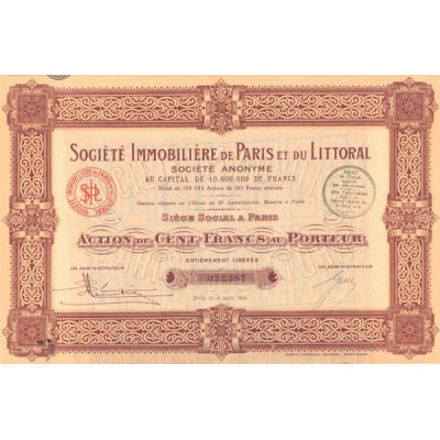 Sté Immobilière de Paris et du Littoral (Act 100 F)