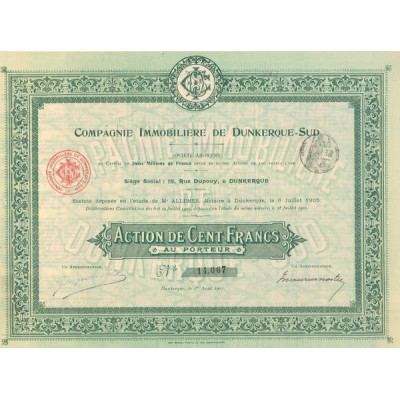 Cie Immobilière de Dunkerque-Sud (Act 100 F)