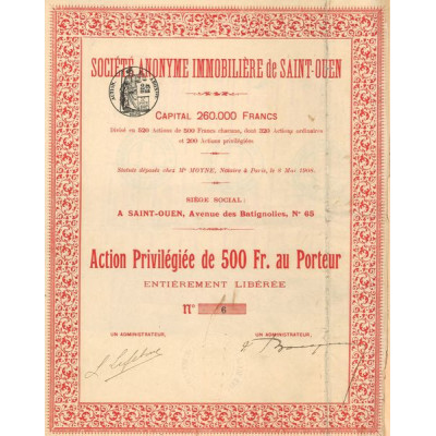 S.A. Immobilière de Saint-Ouen (Act Priv 500 F)