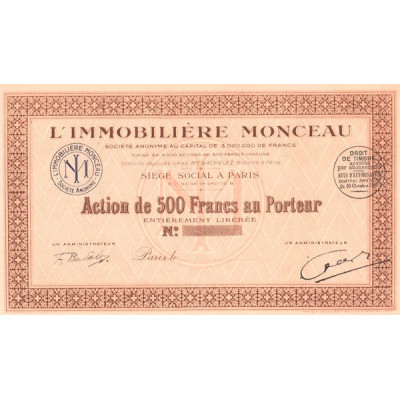 L'Immobilière Monceau (Blanquette) (Act 500 F)