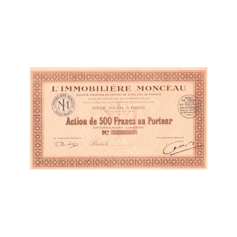 L'Immobilière Monceau (Blanquette) (Act 500 F)