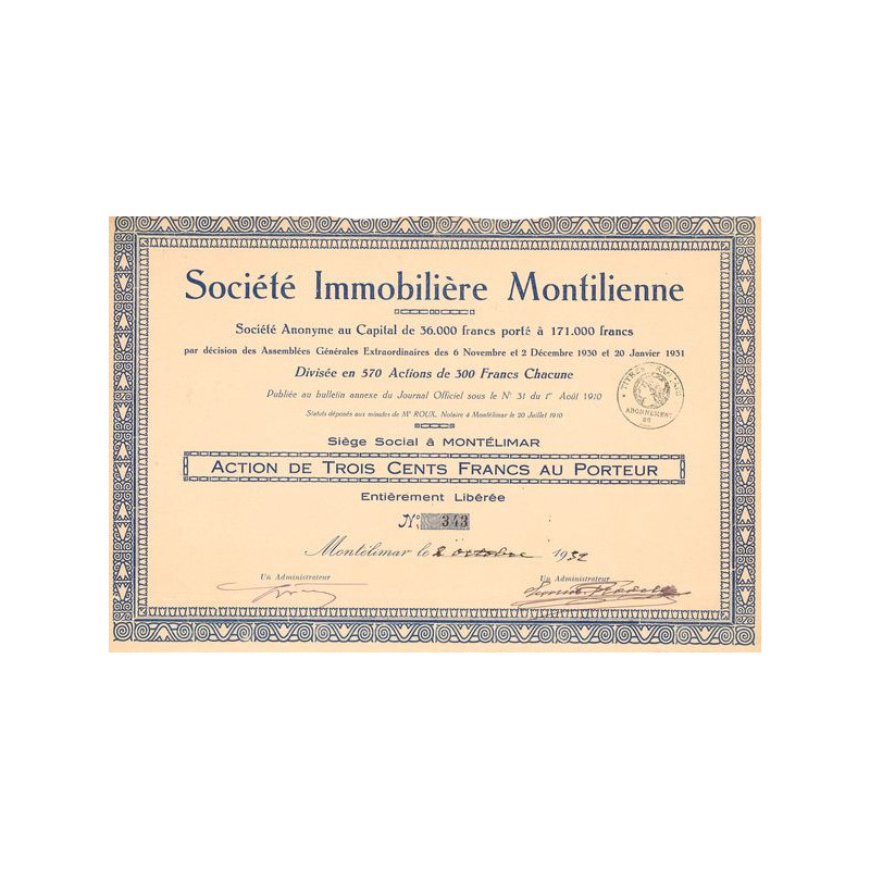 Sté Immobilière Montilienne (Act 300 F)