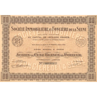 Sté Immobilière et Foncière de la Seine (Act 100 F) (1933)