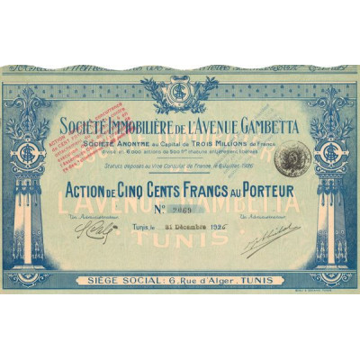 Sté Immobilière de l'Avenue Gambetta (Act 500 F)