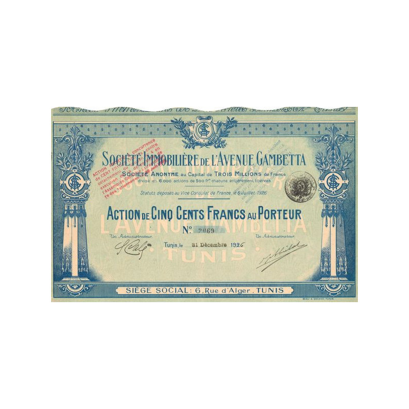 Sté Immobilière de l'Avenue Gambetta (Act 500 F)