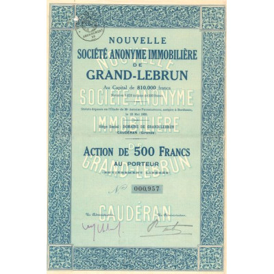 Nouvelle S.A. Immobilière de Grand-Lebrun (Act 500 F)