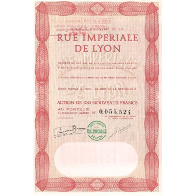 S.A. de la Rue Impériale de Lyon (Act 100 NF)