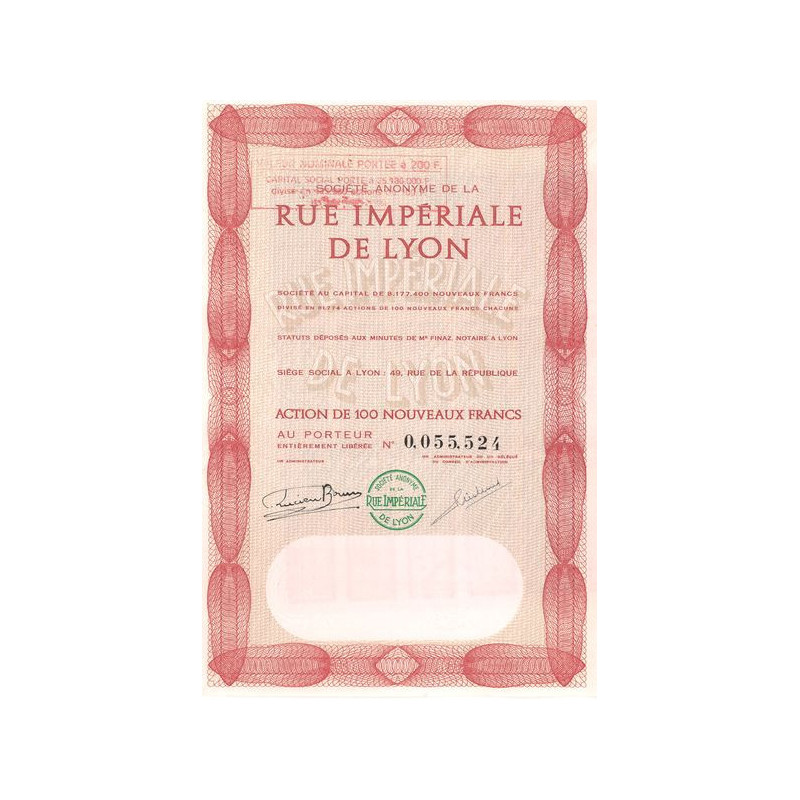 S.A. de la Rue Impériale de Lyon (Act 100 NF)