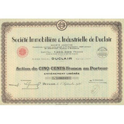 Sté Immobilière & Industrielle de Duclair (Act 500 F)