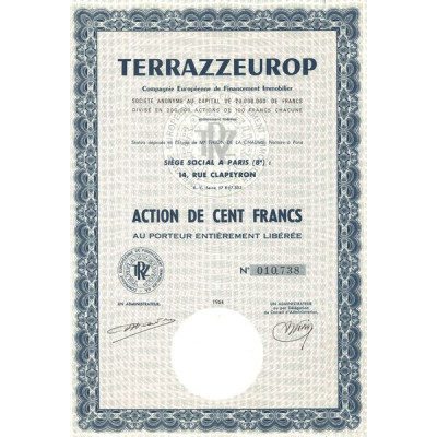Terrazzeurop Cie Européenne de Financement Immobilier (Act 100 F)