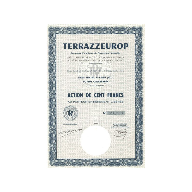 Terrazzeurop Cie Européenne de Financement Immobilier (Act 100 F)