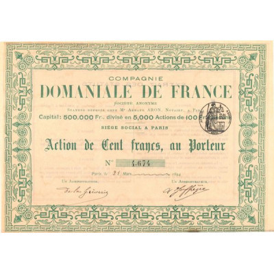 Cie Domaniale de France (Act 100 F)