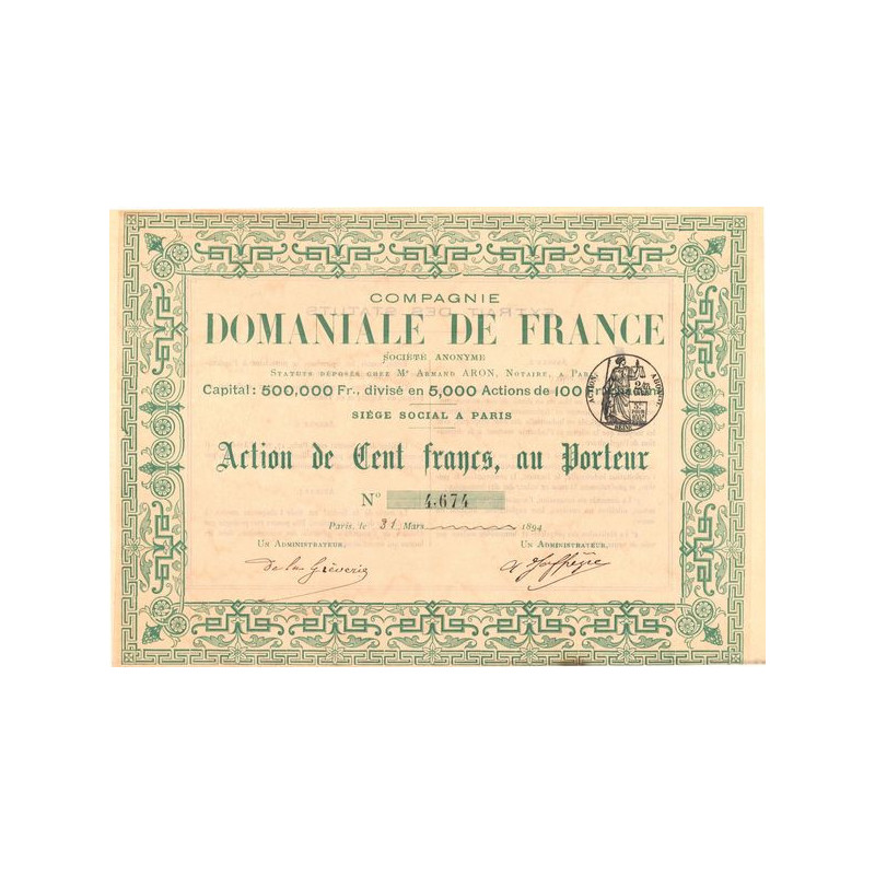 Cie Domaniale de France (Act 100 F)