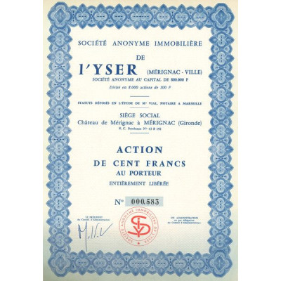 S.A. Immobilière de l'Yser (Mérignac-Ville) (Act 100 F)