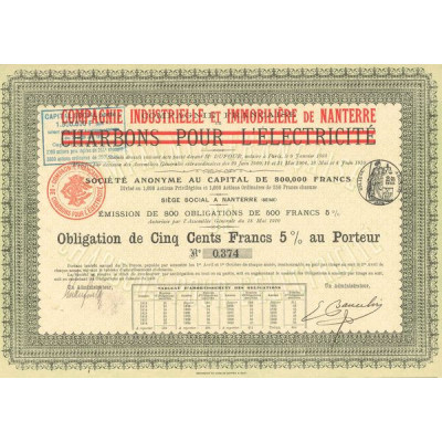 Cie Industrielle et Immobilière de Nanterre (Obl 500 F 5%)