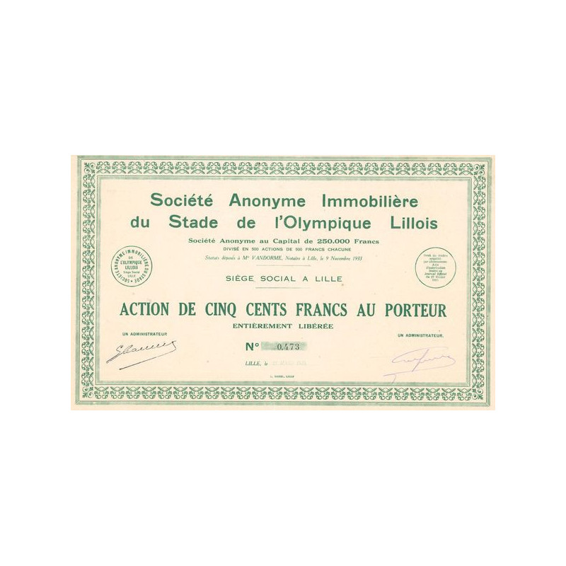 S.A. Immobilière du Stade de l'Olympique Lillois (Act 500 F)