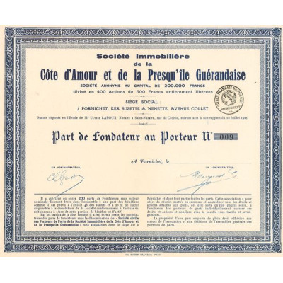 Sté Immobilière de la Côte d'Amour et de la Presqu'Île Guérandaise (PF)
