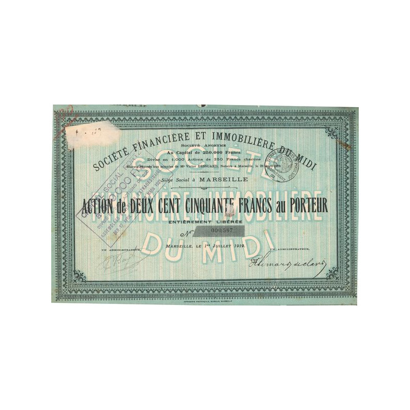 Sté Financière et Immobilière du Midi (Act 250 F)